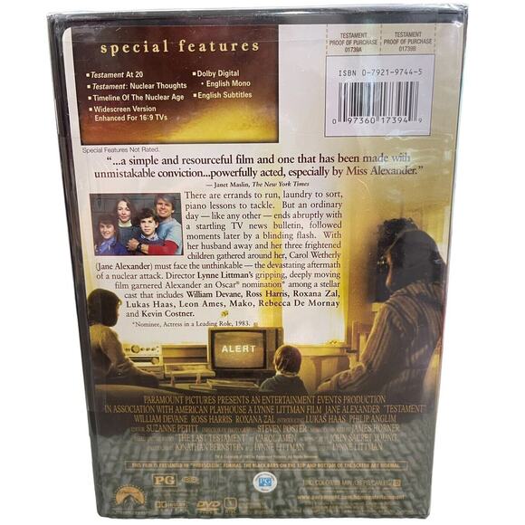Testament DVD Movie 2004 Paramount Jane Alexander William Devane Rossie Harris - Picture 2 of 2